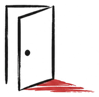 開いたドアのイラスト